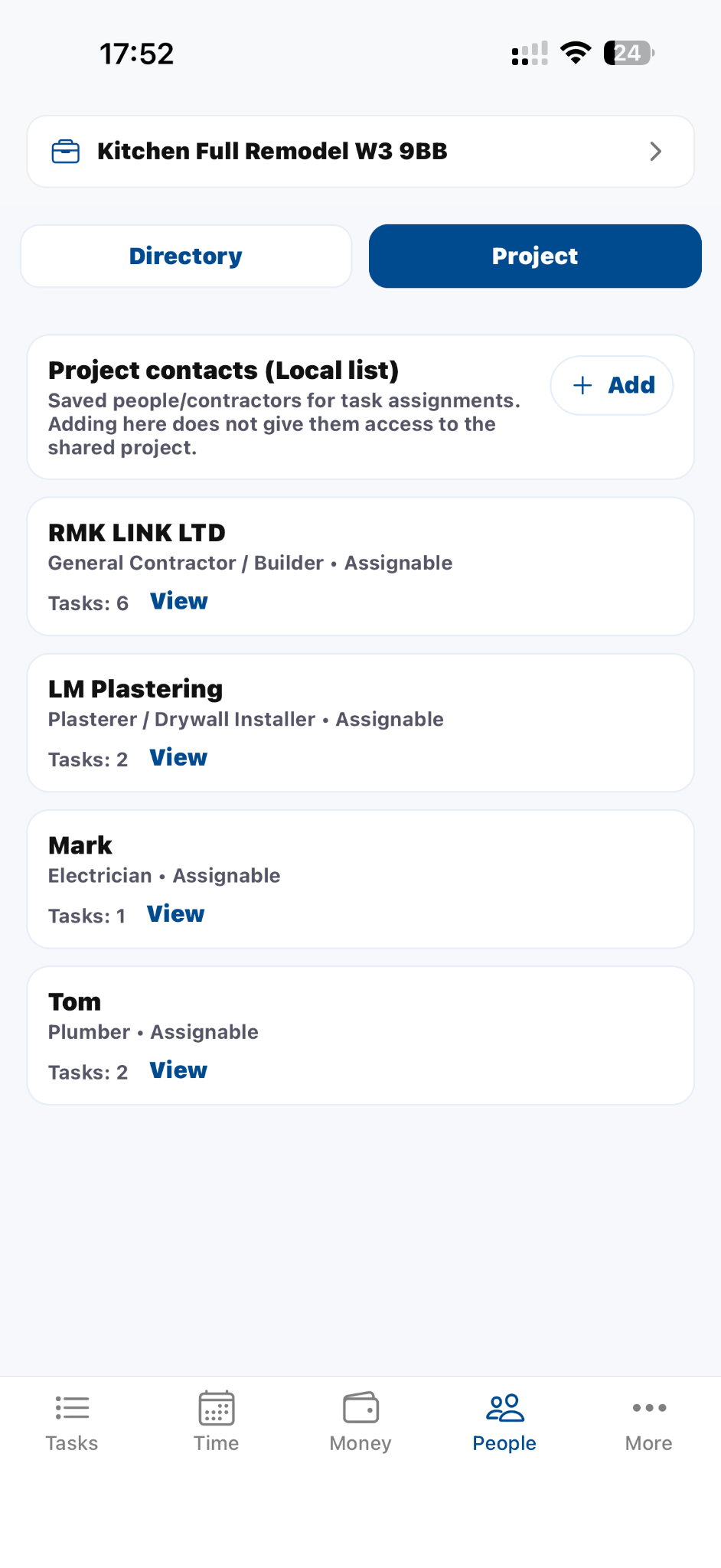 People and collaboration screenshot