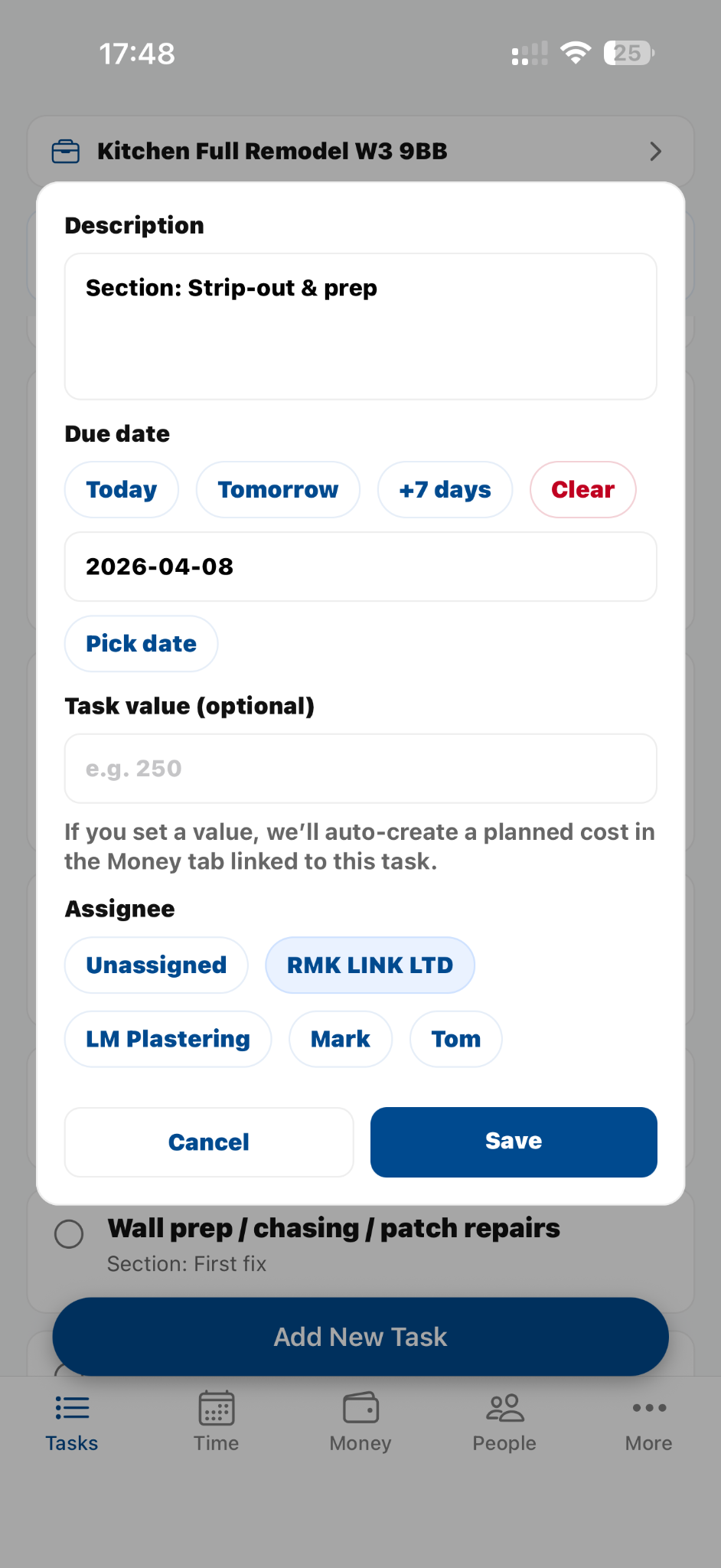 Task management view